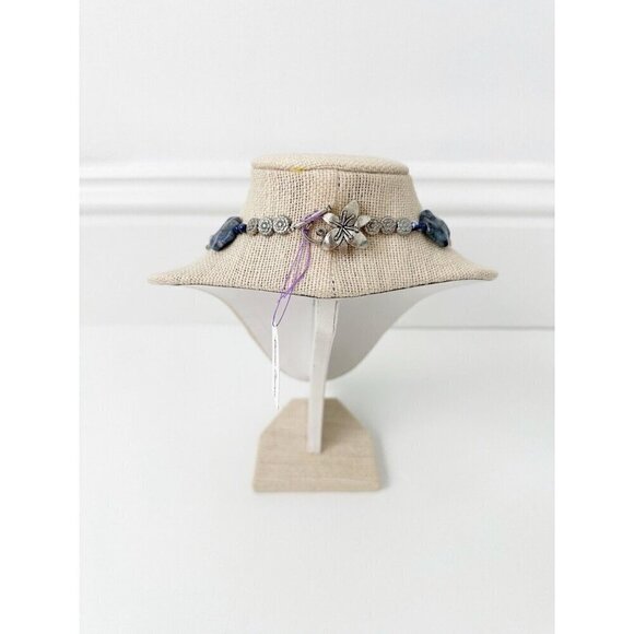 NWT Genuine Sodalite & Metallic Beads Necklace Blue Silver - Picture 4 of 5